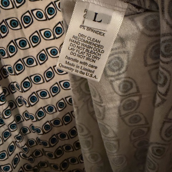 NWT Lauren Moshi Zena Deep Back All Over Evil Eye Tank Large - Picture 8 of 11